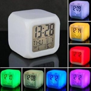 7 Colour Changing LED Digital Alarm Clock with Date, Time,