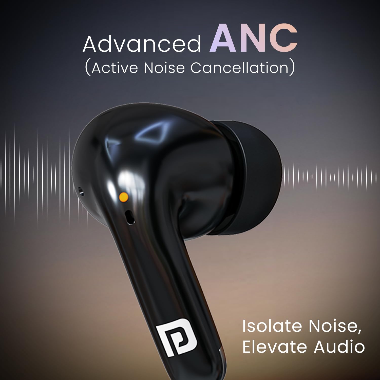 Portronics Harmonics Twins 33 ANC Truly Wireless Bluetooth in Ear Earbuds with Quad Mic ENC, Upto 50 Hours Playtime,Type C Fast Charging, Ear Buds Wireless Earphone with Mic - Image 5