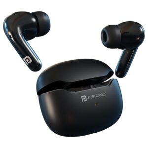 Portronics Harmonics Twins 33 ANC Truly Wireless Bluetooth in Ear Earbuds with Quad Mic ENC, Upto 50 Hours Playtime,Type C Fast Charging, Ear Buds Wireless Earphone with Mic
