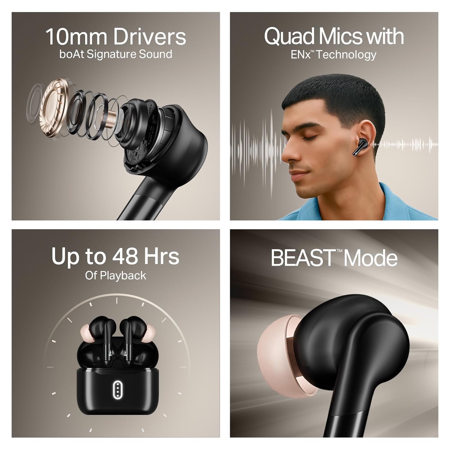 Boat Airdopes 148 Gen 2, 48H Battery, 4Mics ENx Tech, Beast Mode, ASAP Charge, Bluetooth Earbuds, TWS Ear Buds Wireless Earphones with mic - Image 7