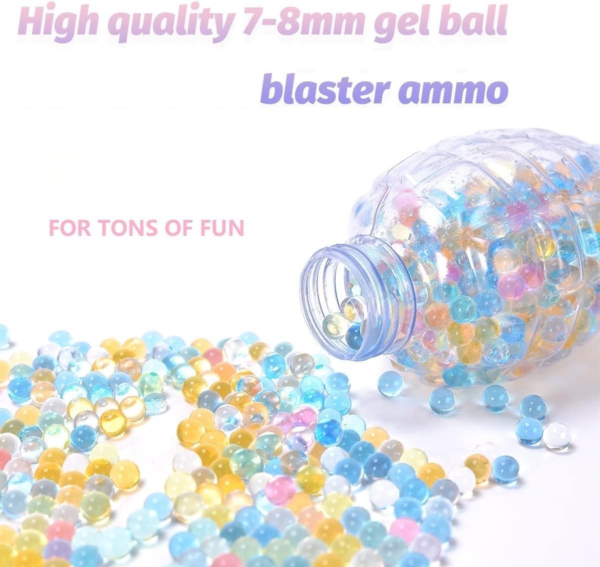Gel Blaster Refill Ammo – 50,000 Rounds of 7-8mm Non-Toxic Water Beads for Gel Guns – Safe for Adults 15+ Pack of 5 – Also Ideal as Home Decor Vase (Purple) - Image 4