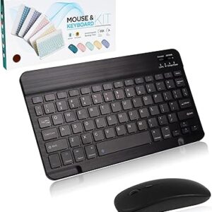 Mouse & Keyboard Kit, Ultra Slim Rechargeable Portable Wireless Keyboard Mouse Set Compact for Android Windows Tablet Cell Phone iPhone iPad Computer Desktop PC Laptop (Mix Color)