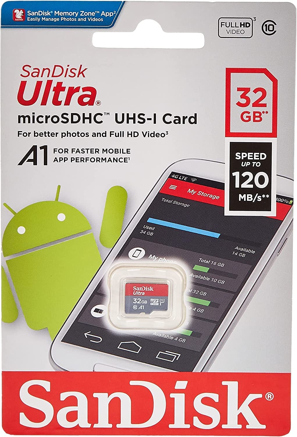 SanDisk 32GB Class 10 A1 microSDHC Memory Card | UHS-I 100MB/s - Image 2