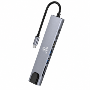 JTP-HD1 8-in-1 USB Type-C Hub Adapter with 4K HDMI RJ45 SD T