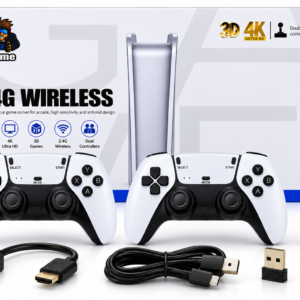 2.4G Wireless 3D 4K Ultra HD Game Stick with Dual Wireless Controllers and 10 Simulator Games