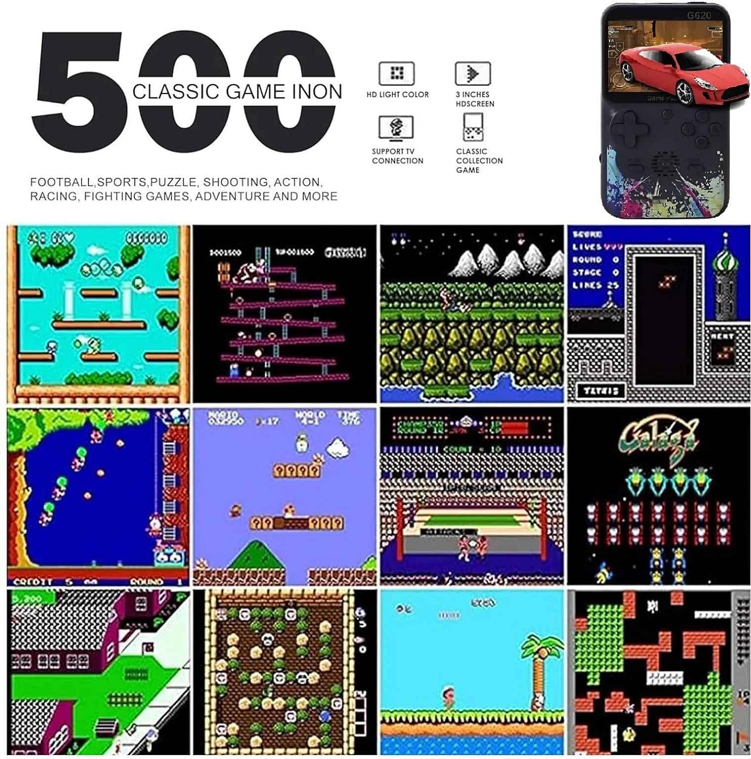 Gameboy G620 Portable Handheld Game Console 3.5" Screen with 500+ Classic Games - Image 4