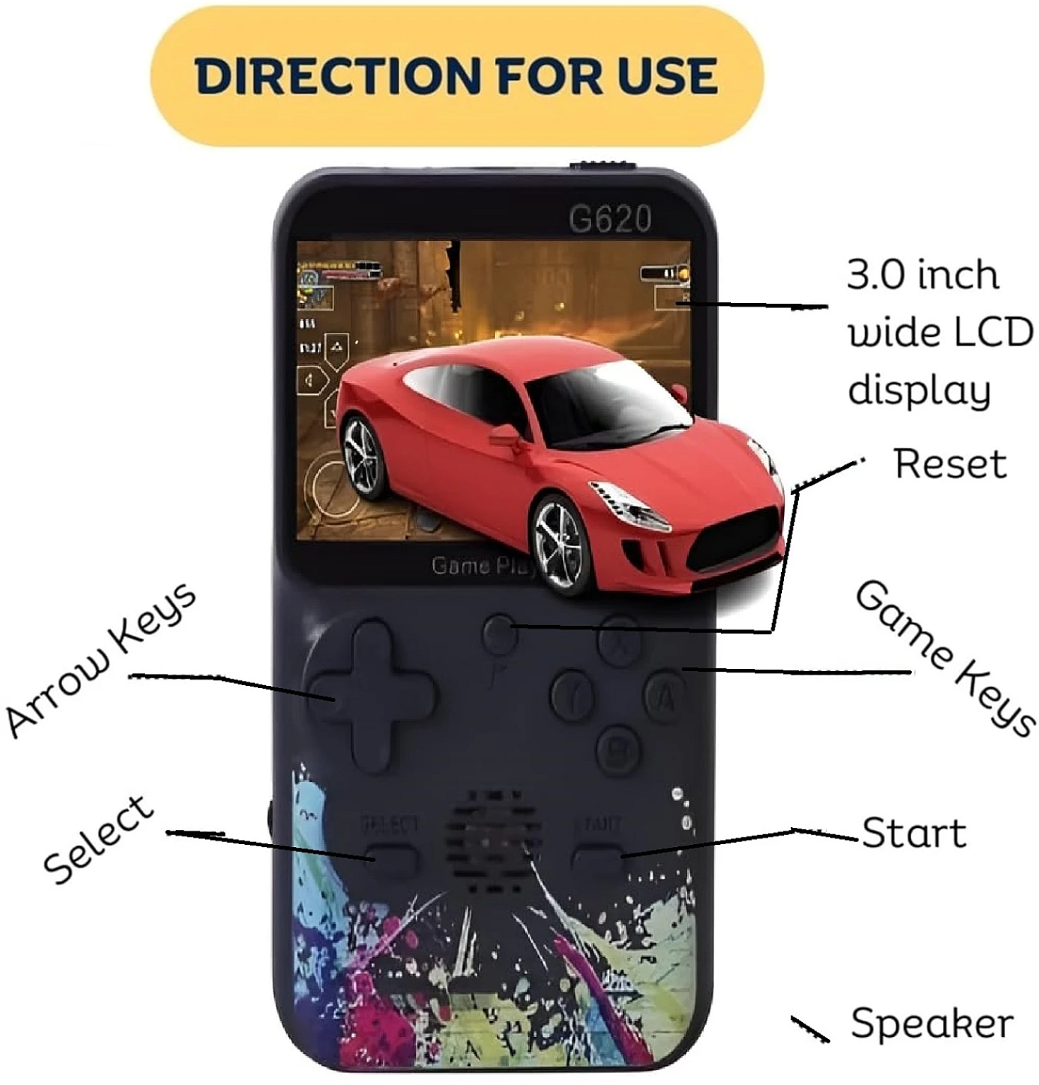 Gameboy G620 Portable Handheld Game Console 3.5" Screen with 500+ Classic Games - Image 2