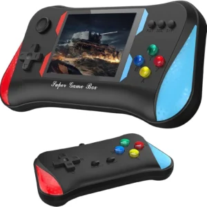 X7M Game Box handheld game console with 500 built-in games and dual controllers